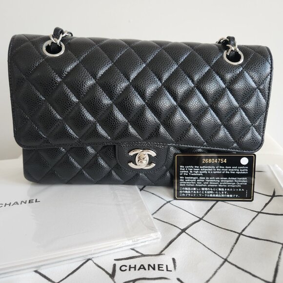 Chanel Black Caviar Leather Classic Medium Double Flap Bag SHW - Picture 6 of 11